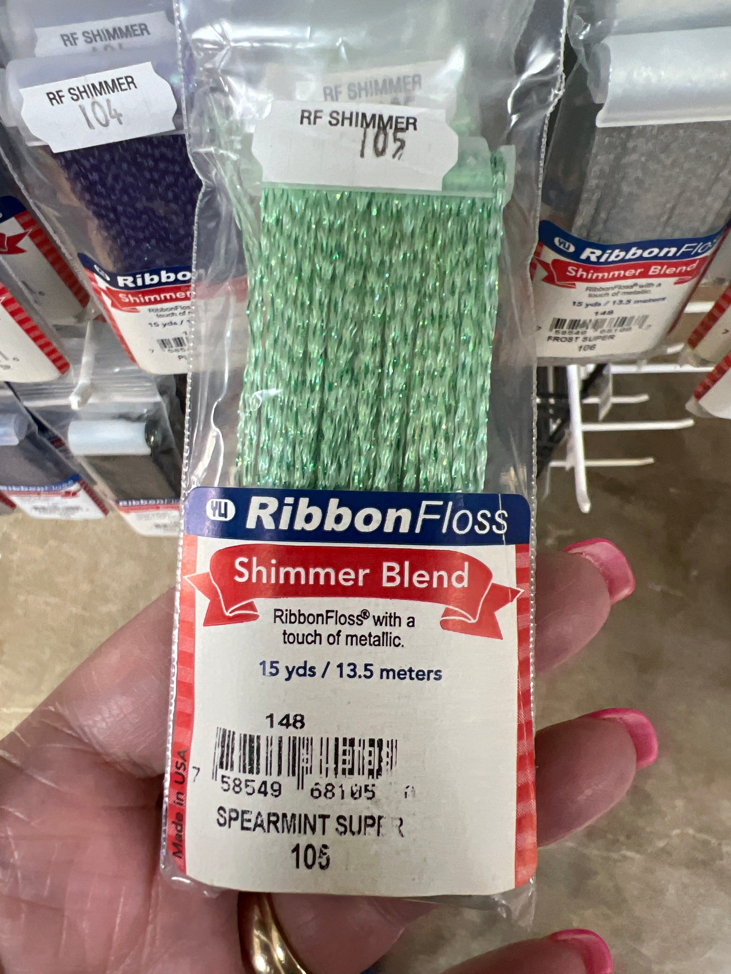 Ribbon Floss Shimmer 148-105 Spearmint Super