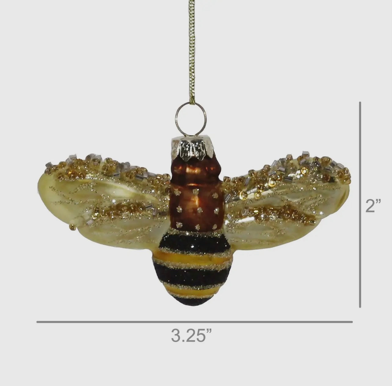 Bee Ornament, glass