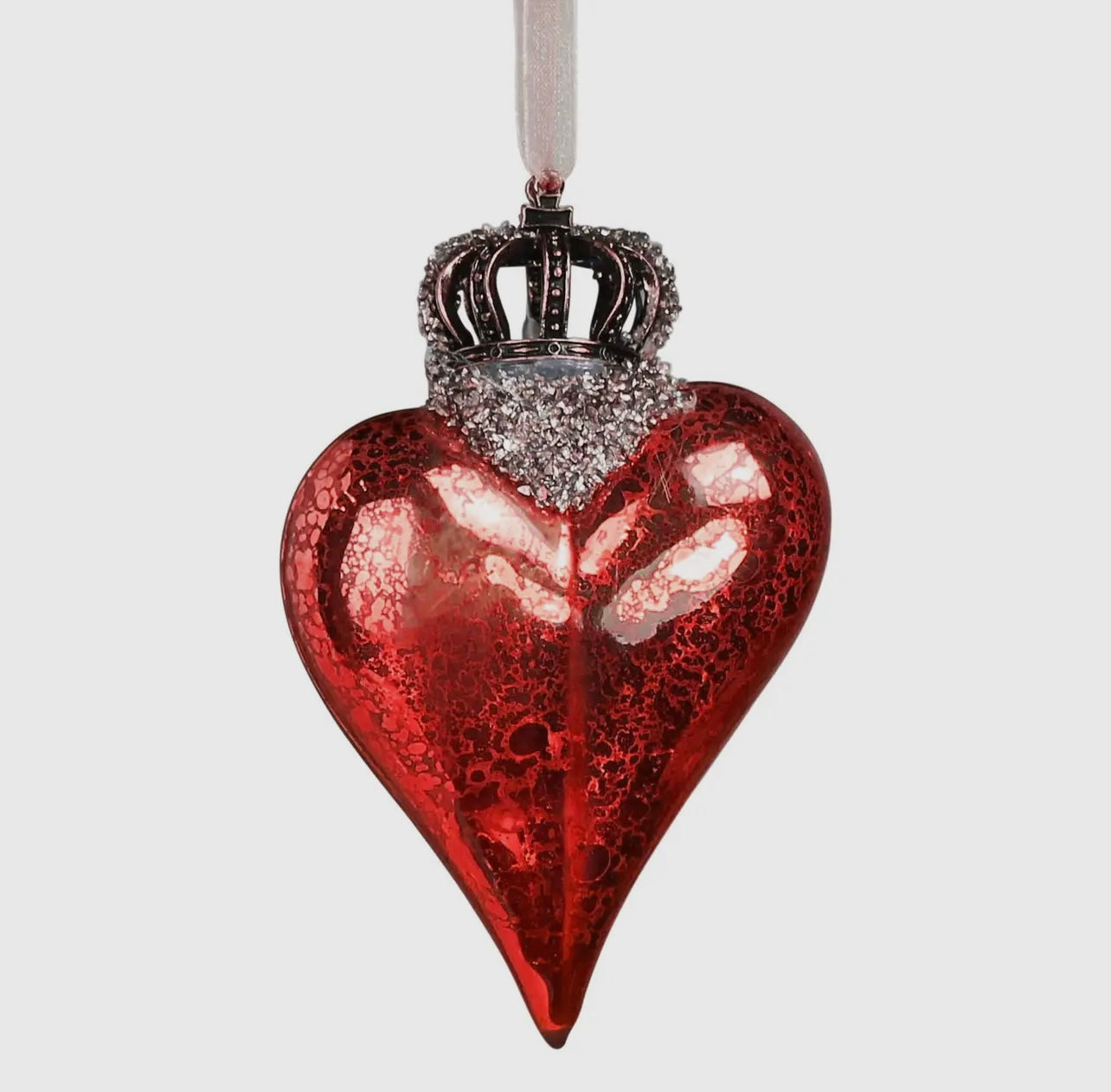 Crowned Heart Ornament, glass