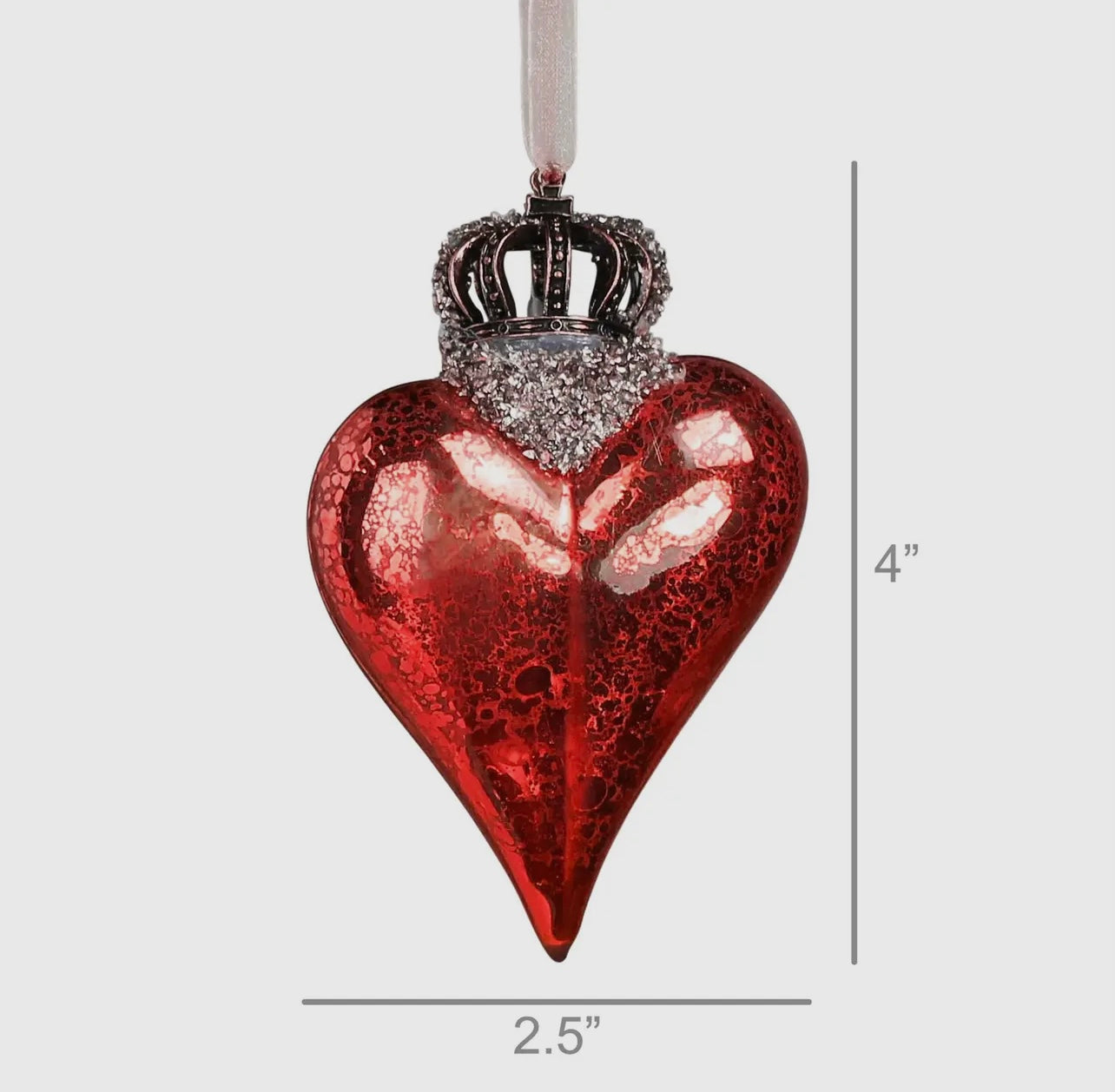 Crowned Heart Ornament, glass