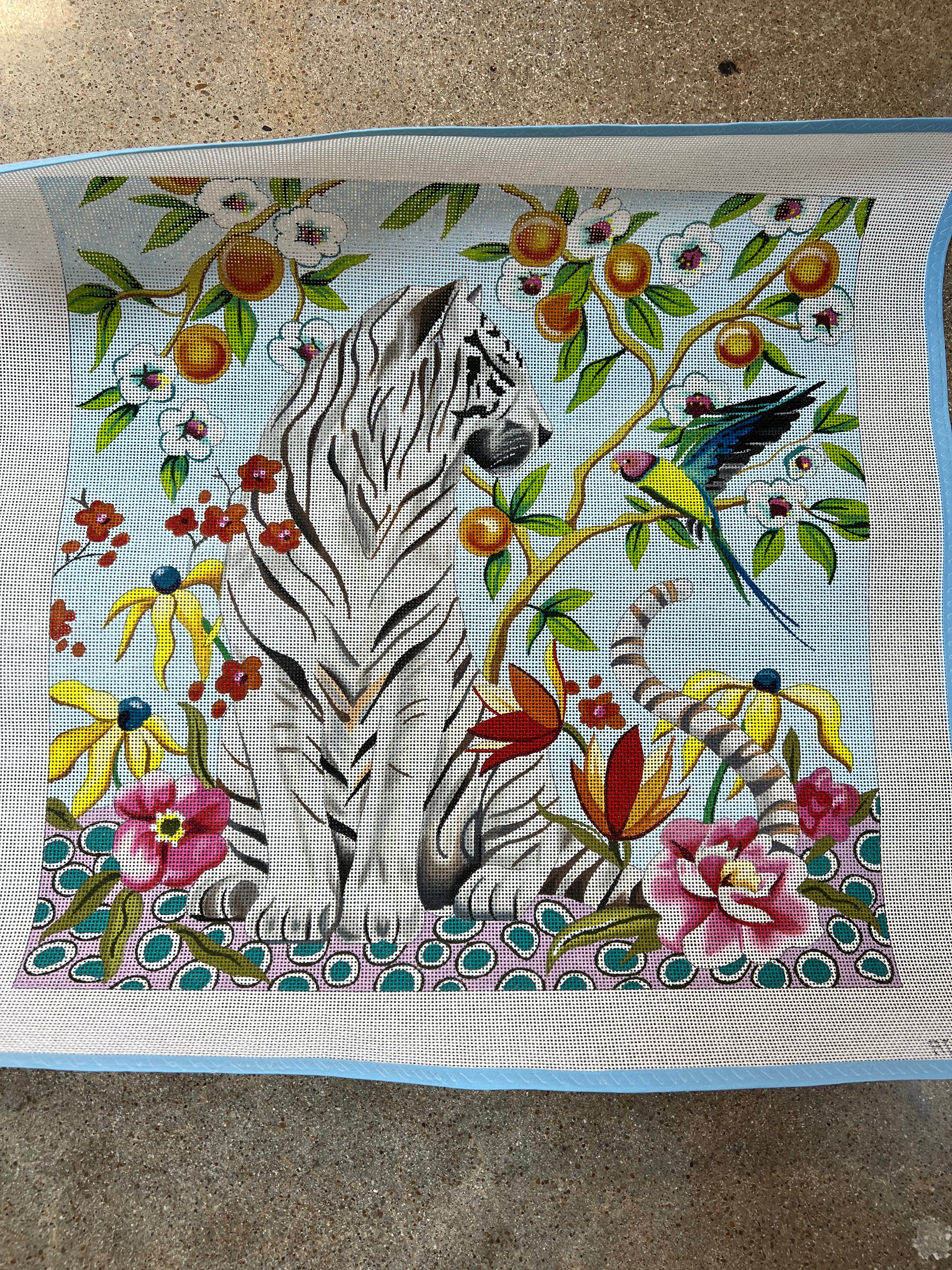 White Tiger on Light Blue  13