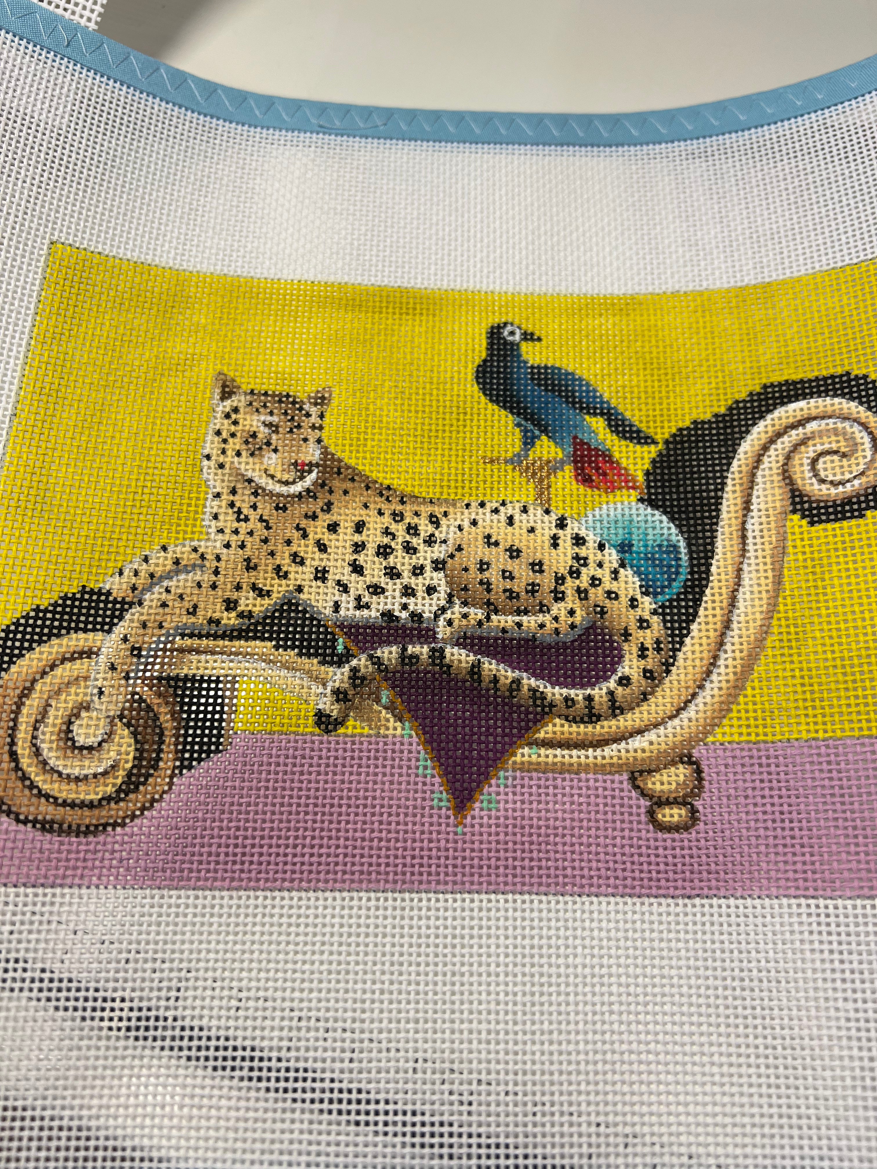 Leopard on sofa