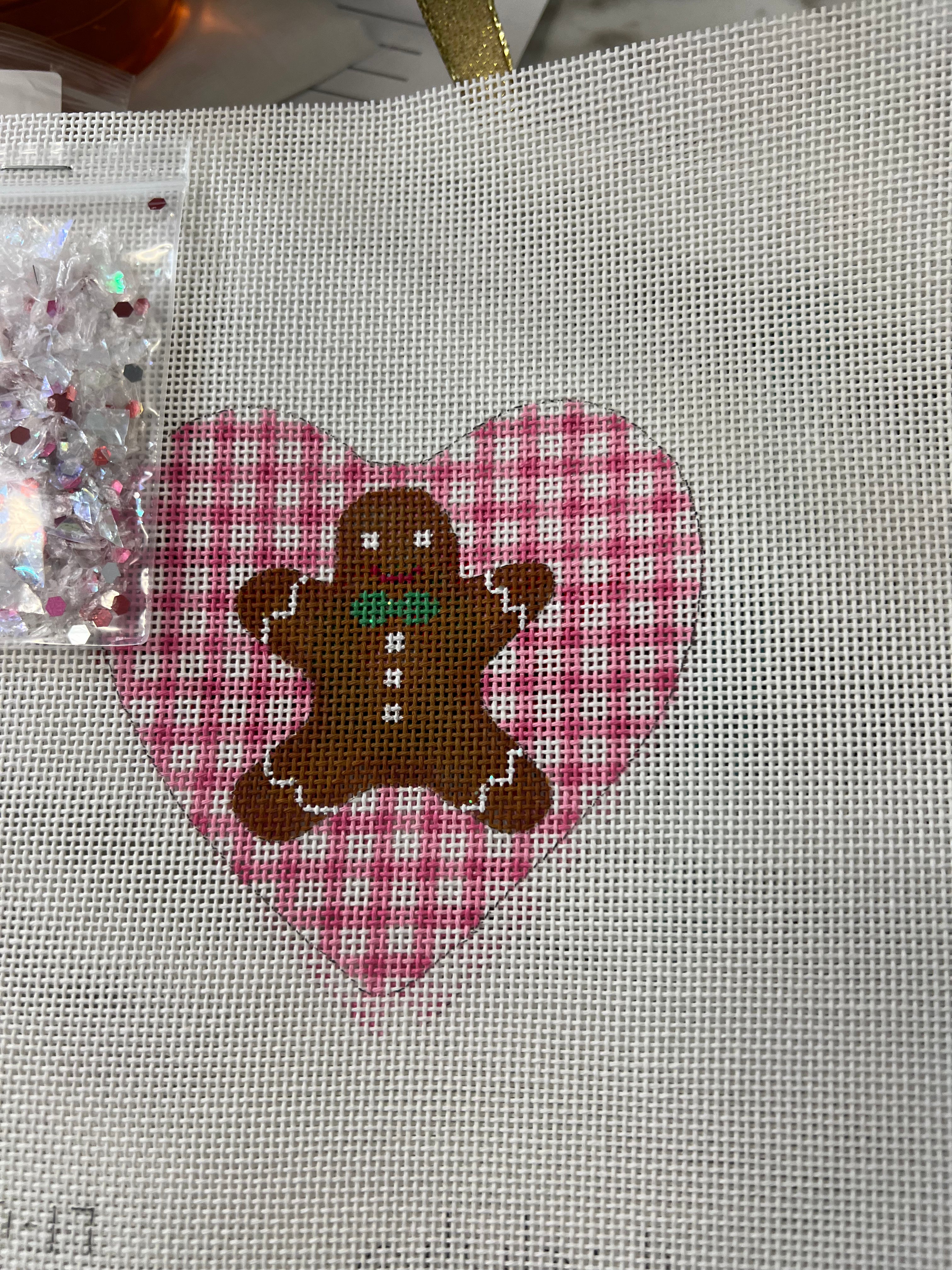 Heart - Gingerbread Man on Pink