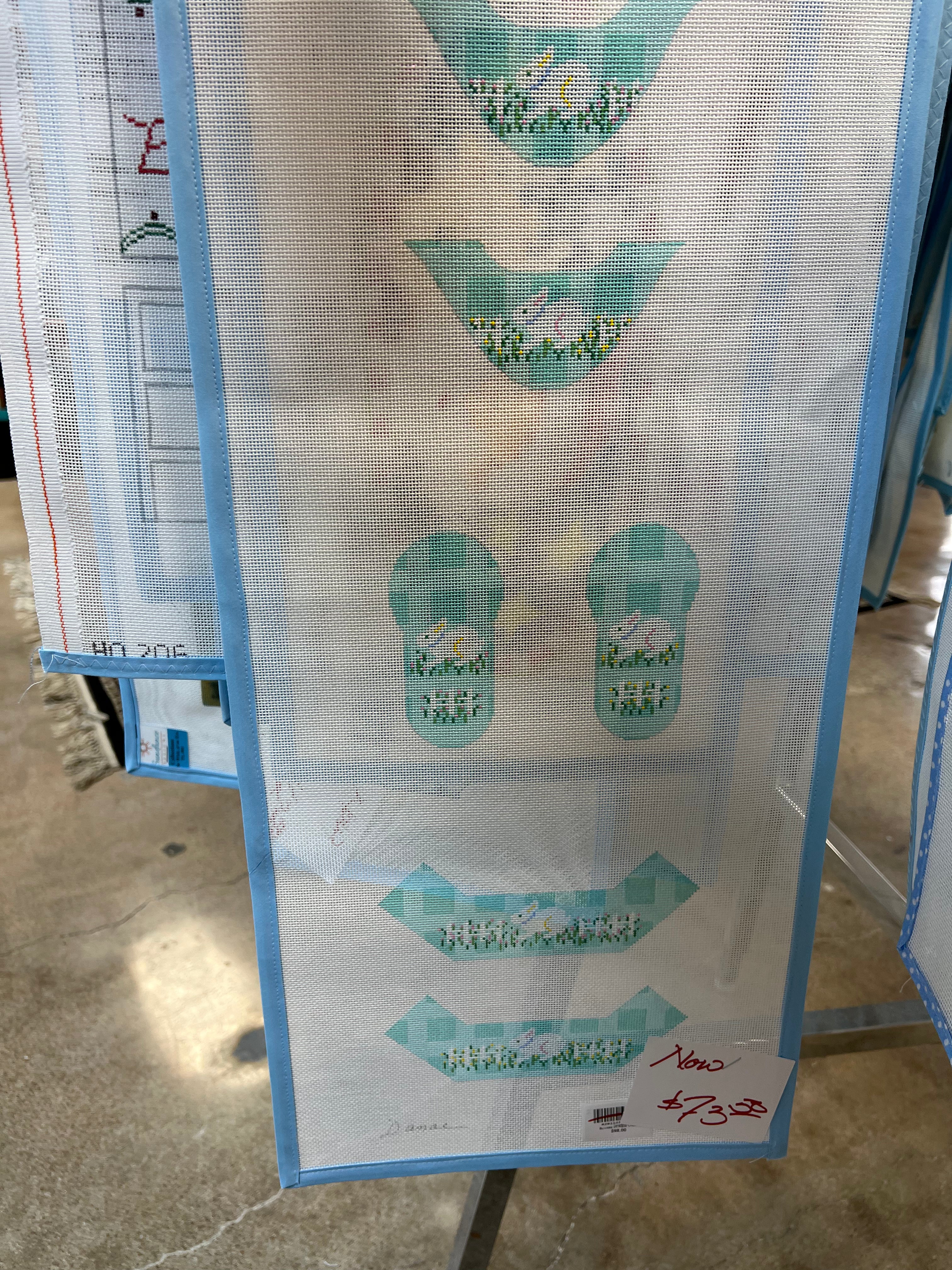 Bunnies on Aqua Check