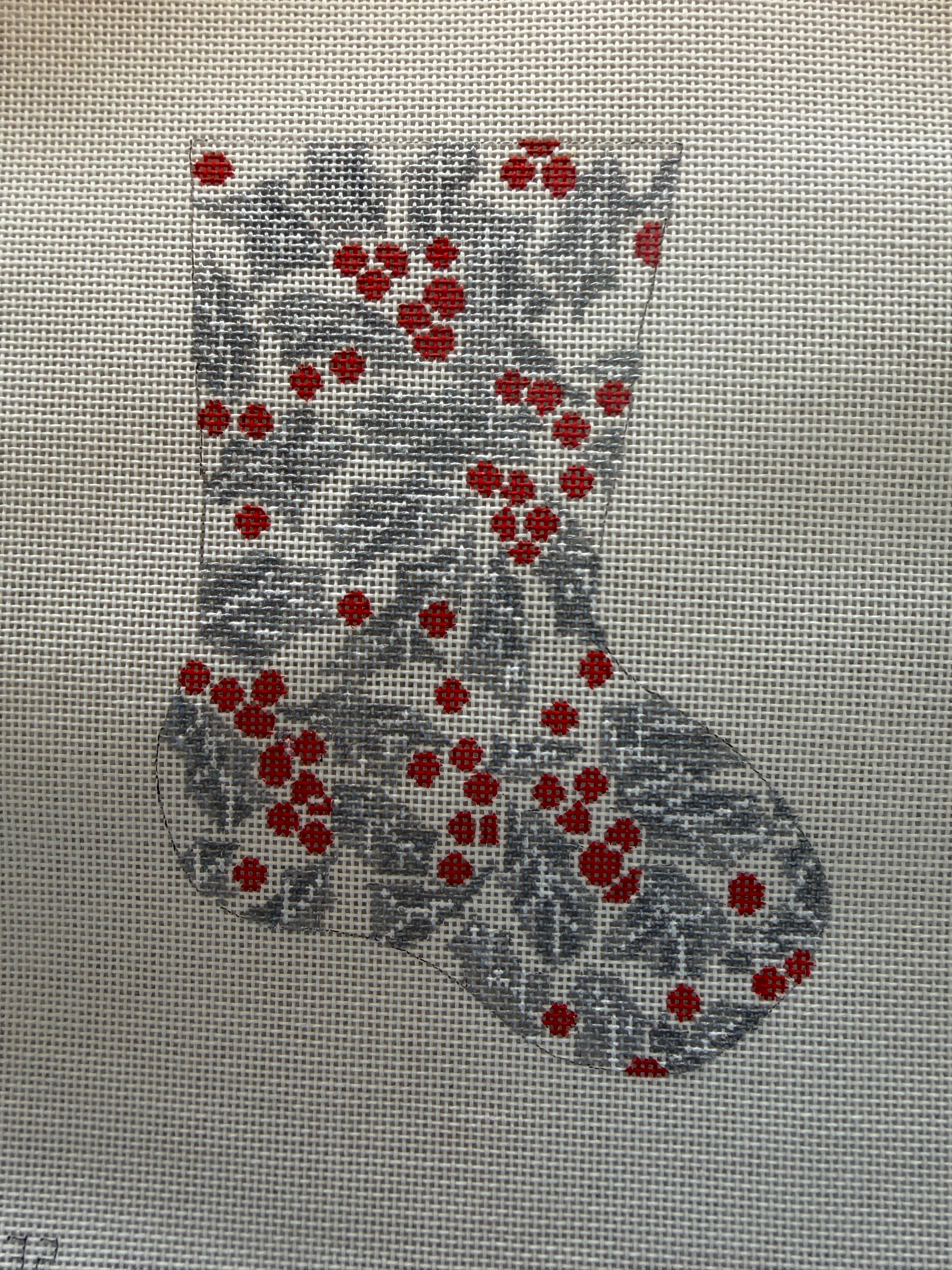 Silver Holly Mini Stocking