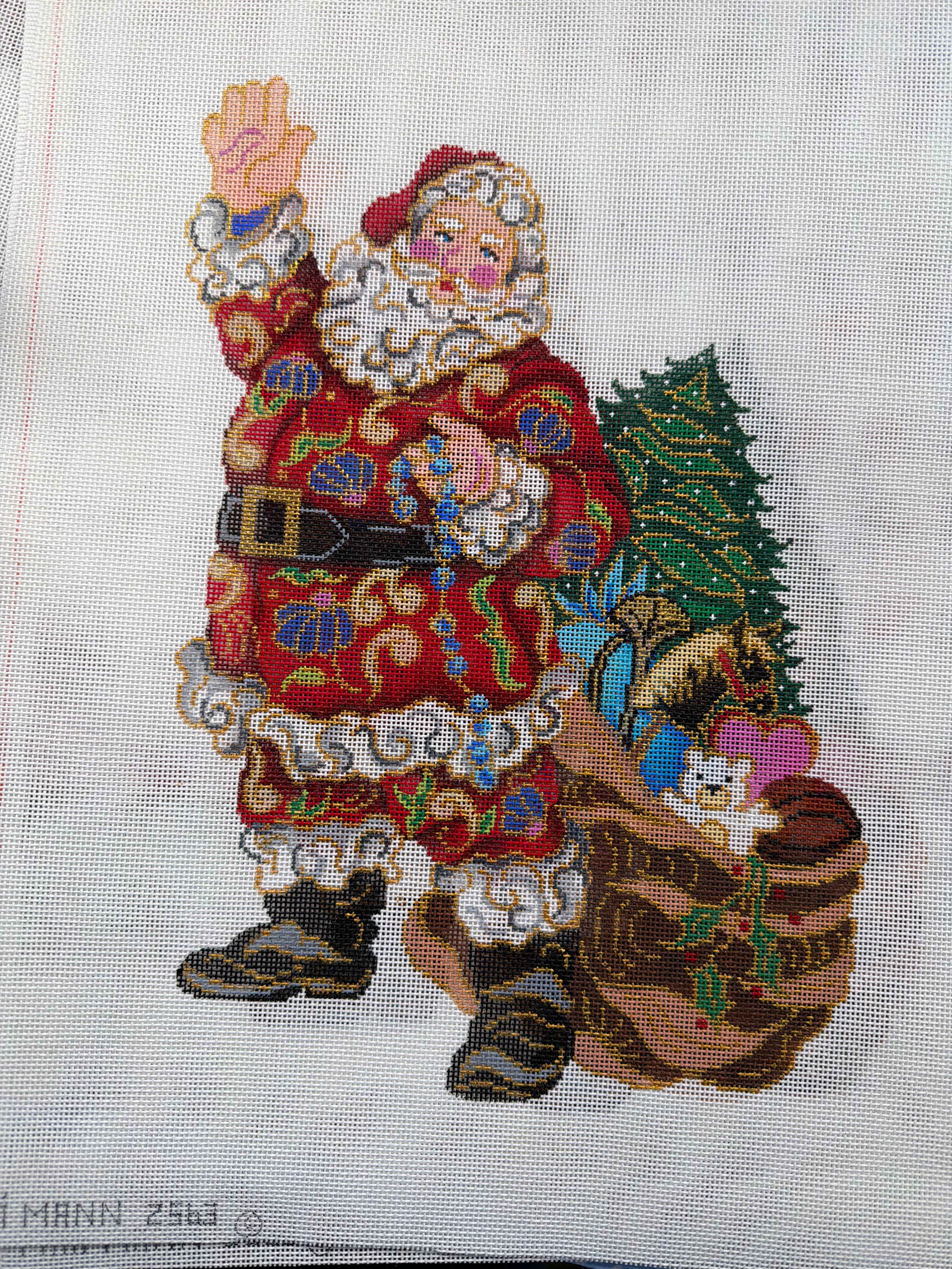 Cloisonne Santa and Toy Bag