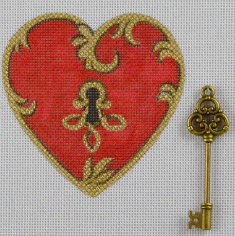 Red Heart with Key