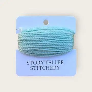 Hand-dyed embroidery thread spool, light aqua blue