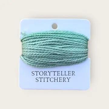 Hand-dyed embroidery thread spool, seafoam teal, tightly wound