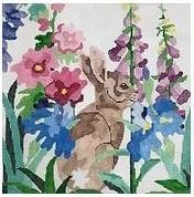 Sweet Bunny floral artwork print with butterfly accents