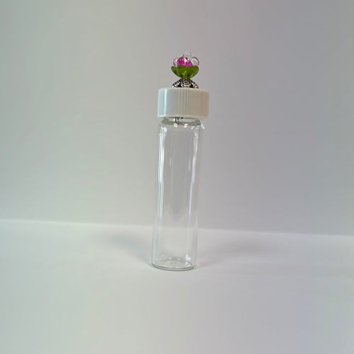 Glass Needle Vial with Flower Beads