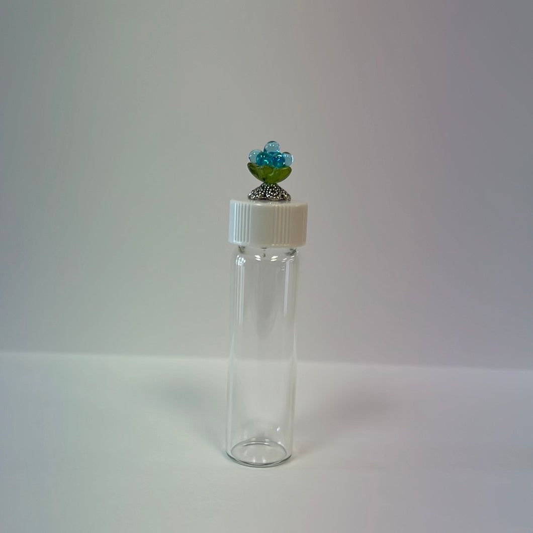 Glass Needle Vial with Flower Beads
