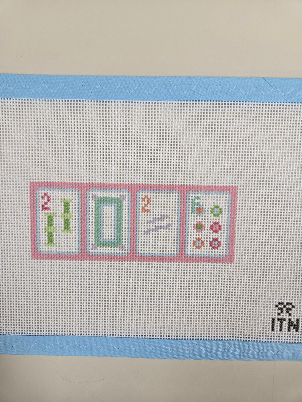 Mahjong 2026 mini embroidered tile patch with numbers and dots