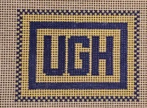 UGG Mood woven patch with dark border and central UGH logo