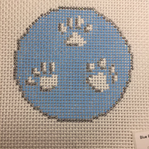 Blue Paw Print Ornament