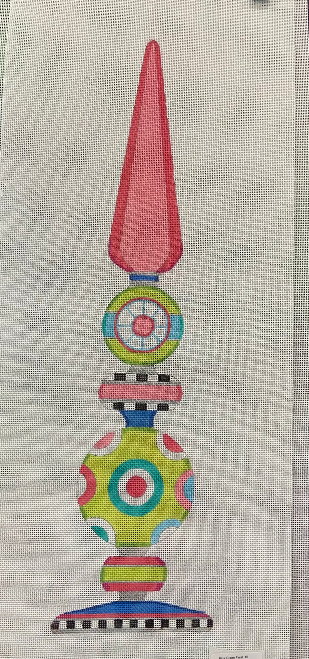 Pink & Green Finial 18in