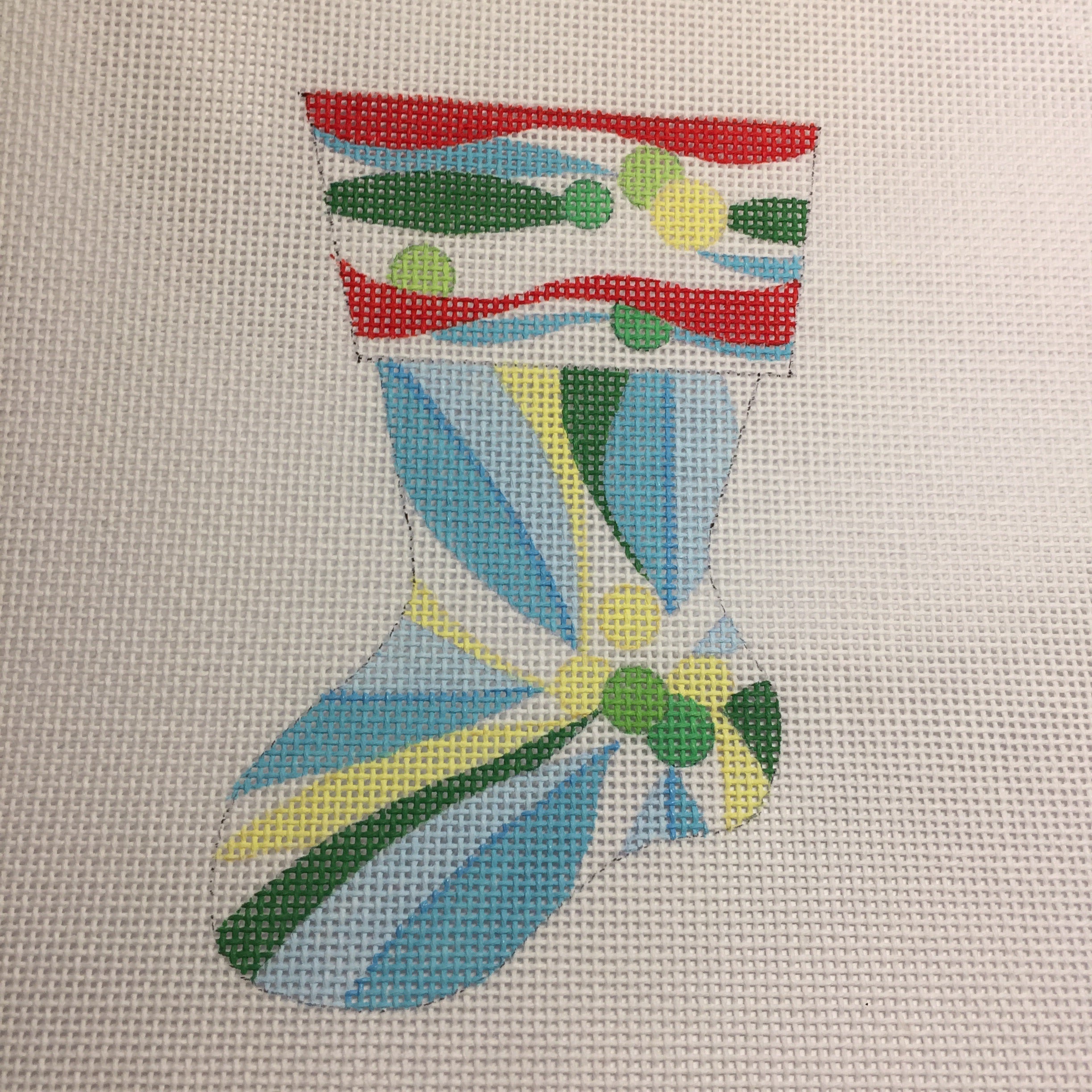 Blue Poinsettia - mini stocking